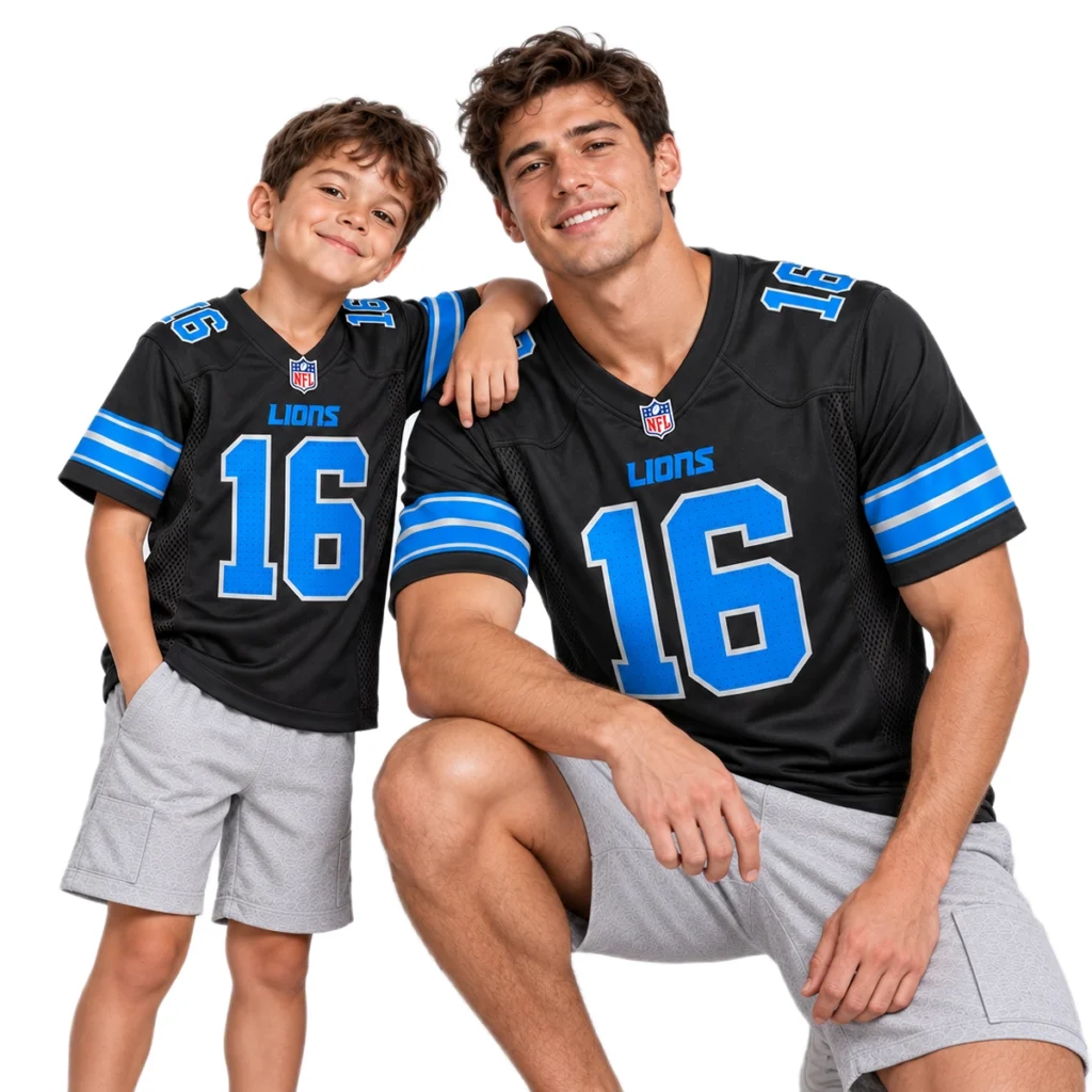 Detroit Lions Jared Goff Black Jersey – Bold QB Spirit 7XL