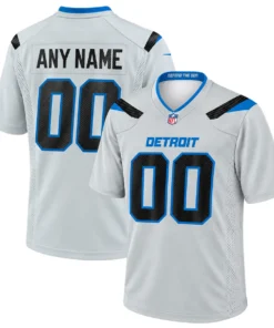 Detroit Lions Silver Custom Jersey – Bold 2026 Rivalries Game Day