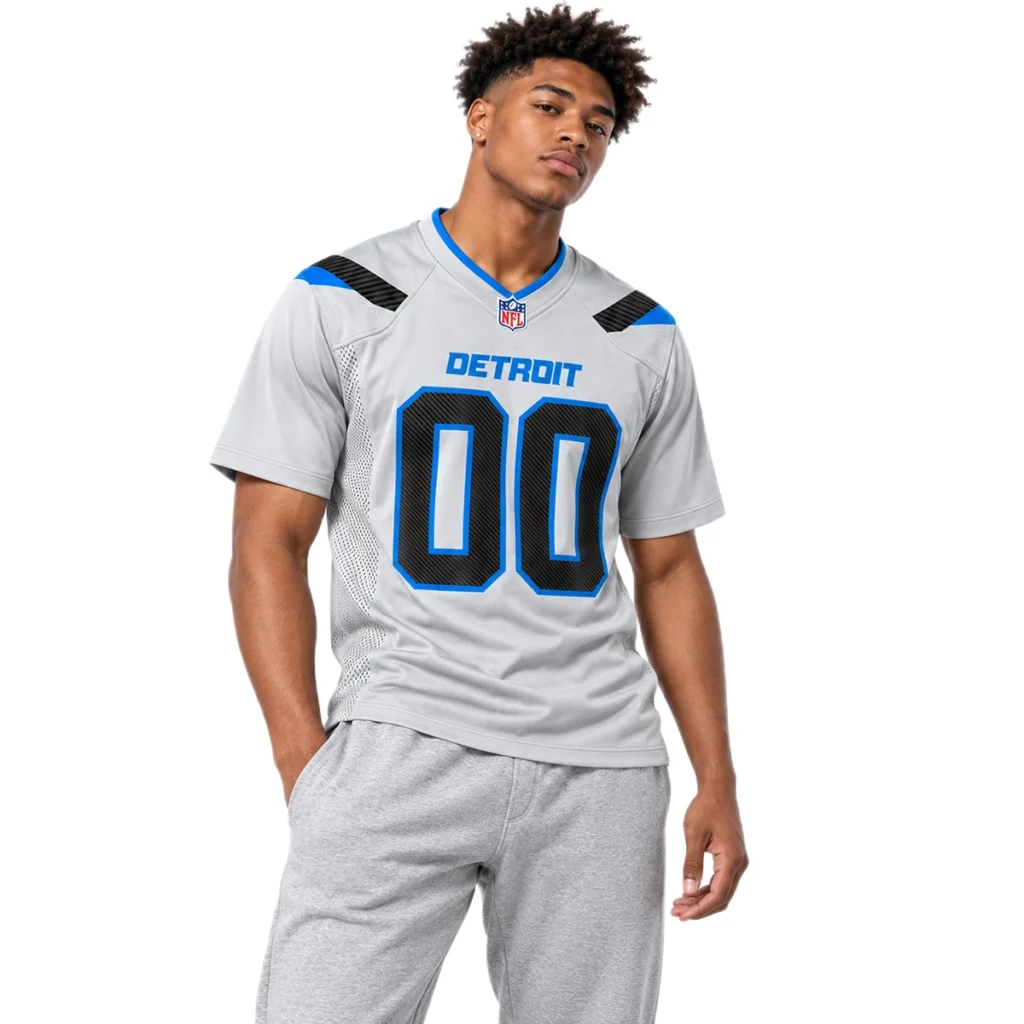 Detroit Lions Silver Custom Jersey – Bold 2026 Rivalries Game Day