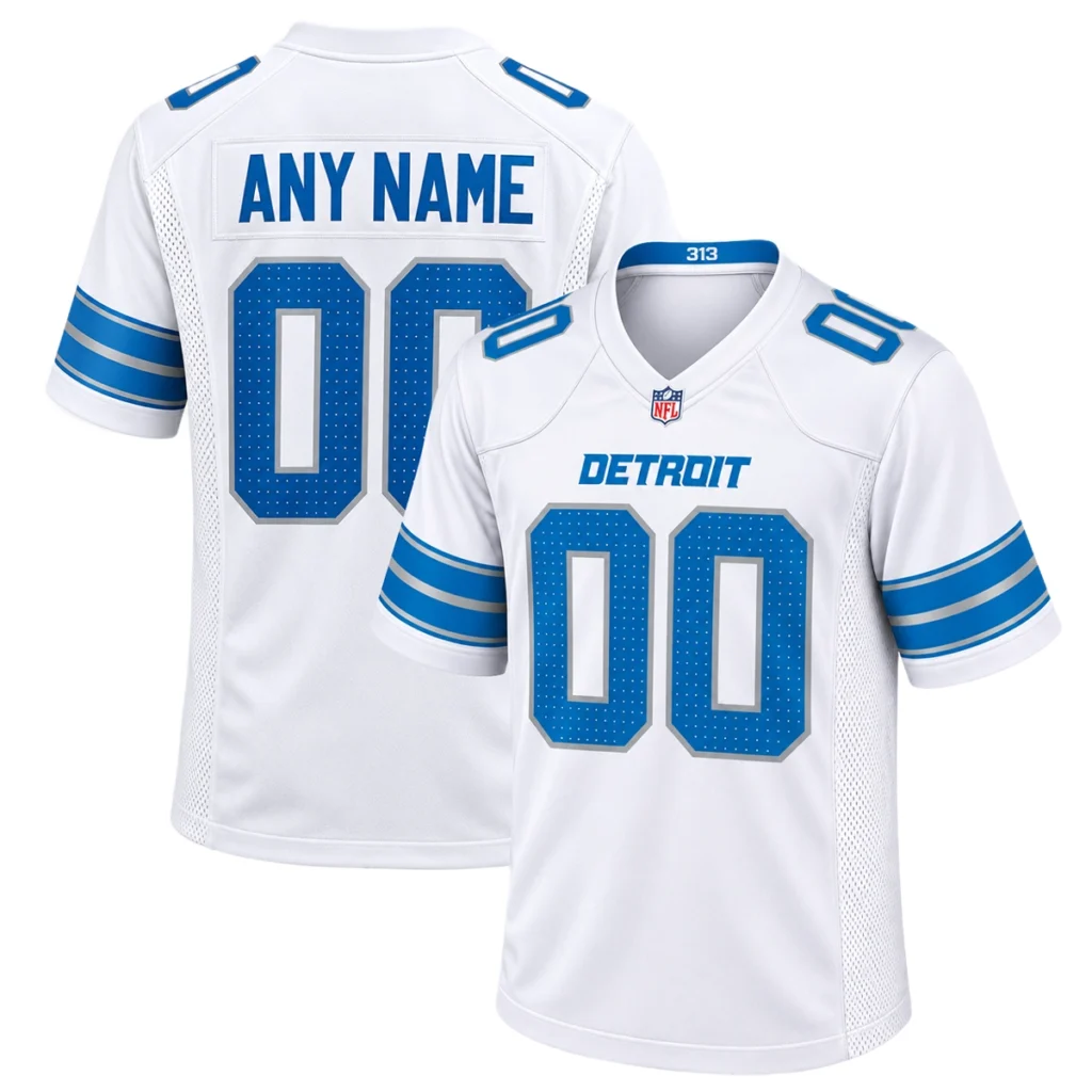 Detroit Lions White Custom Jersey – Elite Game Day Edition