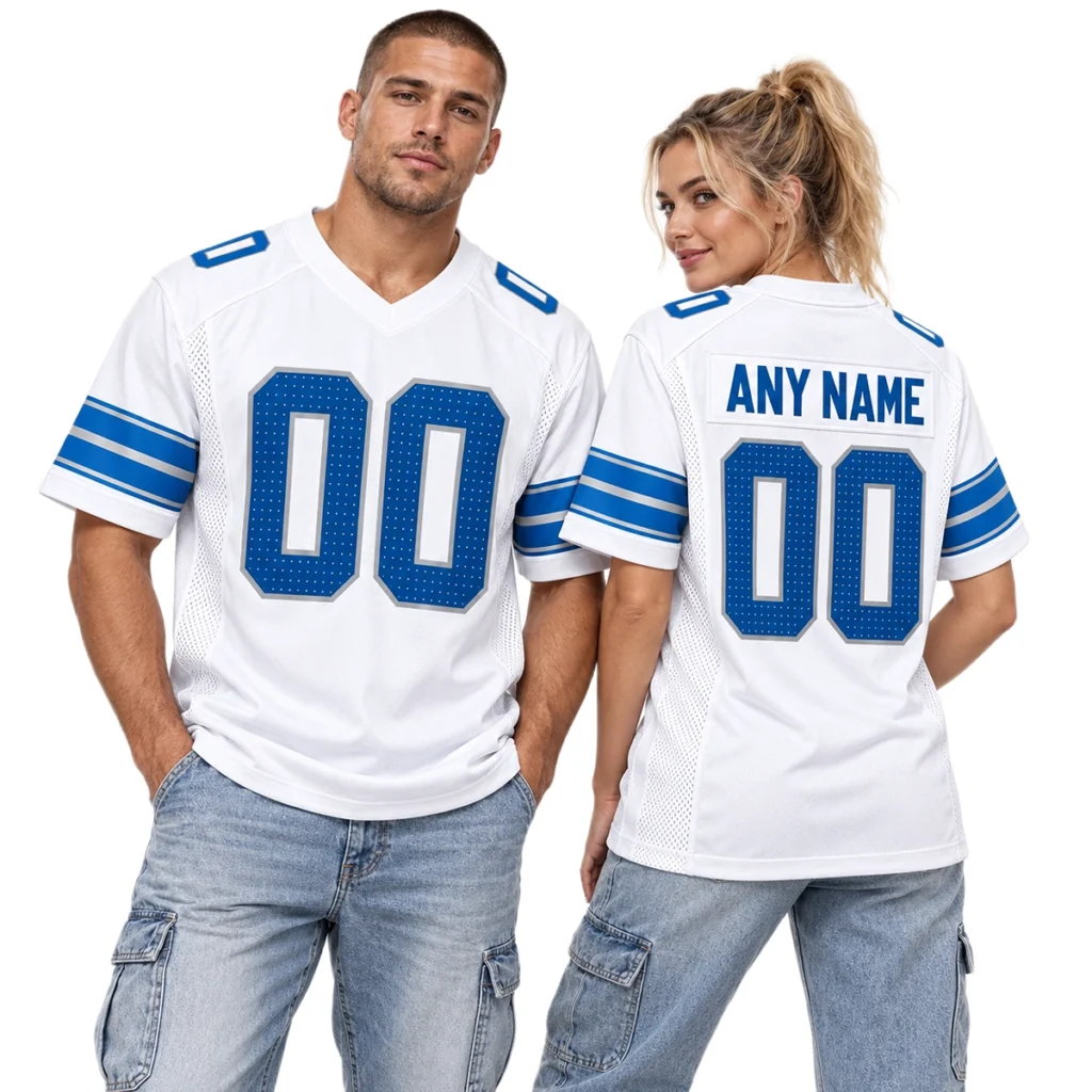 Detroit Lions White Custom Jersey – Elite Game Day Edition