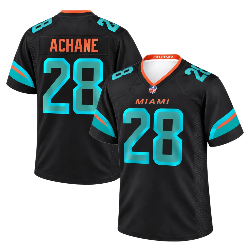 De'Von Achane Miami Dolphins Jersey – Dynamic Black Rivalries Game Day