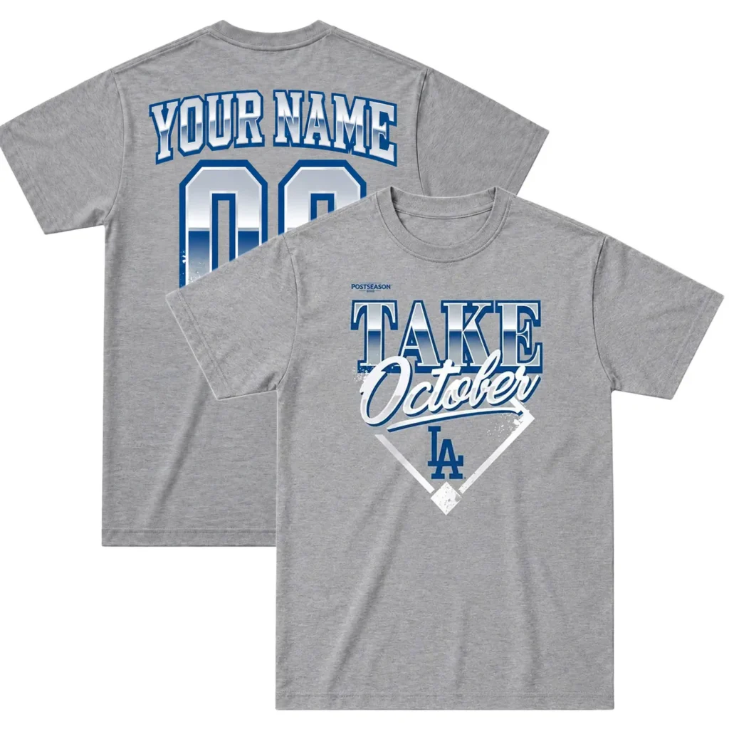 Dodgers Division Series Gray Tshirt - Bold 2026 MLB Champions Locker Room Fan Wear