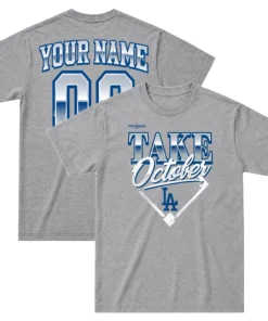 Dodgers Division Series Gray Tshirt - Bold 2026 MLB Champions Lock Room Fan Wear