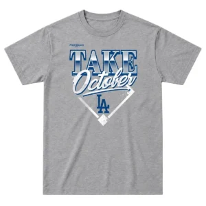 Dodgers Division Series Gray Tshirt - Bold 2026 MLB Champions Lock Room Fan Wear