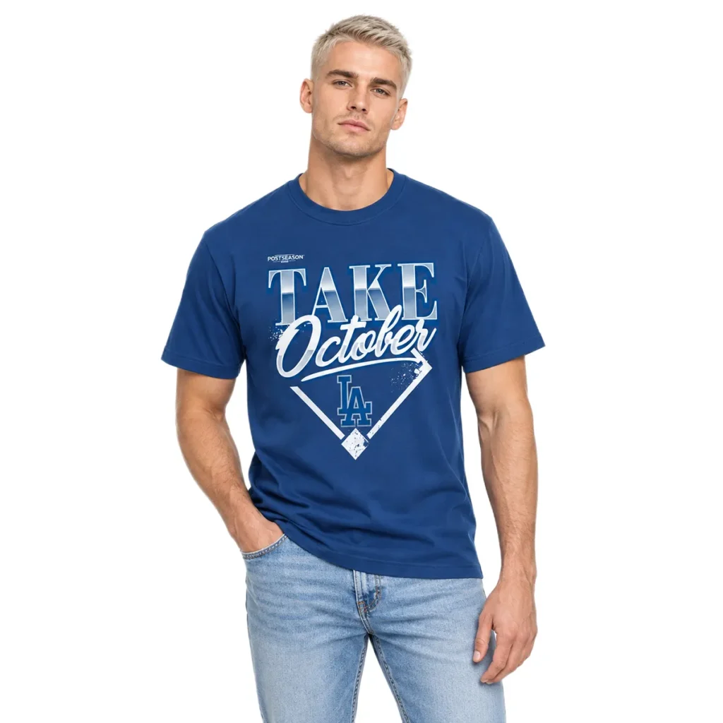 Dodgers MLB Division Champions Navy Tshirt - Bold 2026 MLB Locker Room Fan Wear