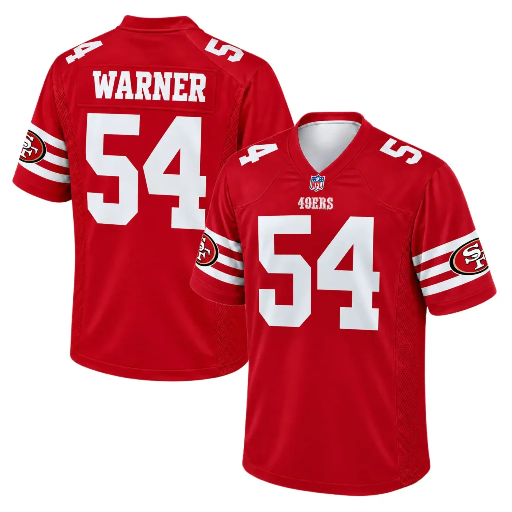 Fred Warner 49ers Jersey Bold Red Football Shirt