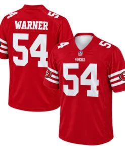 San Francisco 49ers Jersey front and back featuring Fred Warner number 54