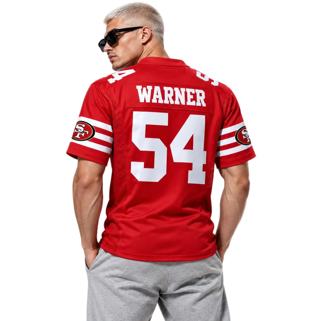 Fred Warner 49ers Jersey Bold Red Football Shirt