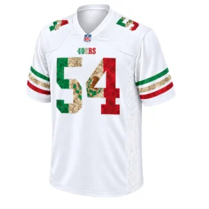 fred-warner-49ers-mexico-white-jersey-front