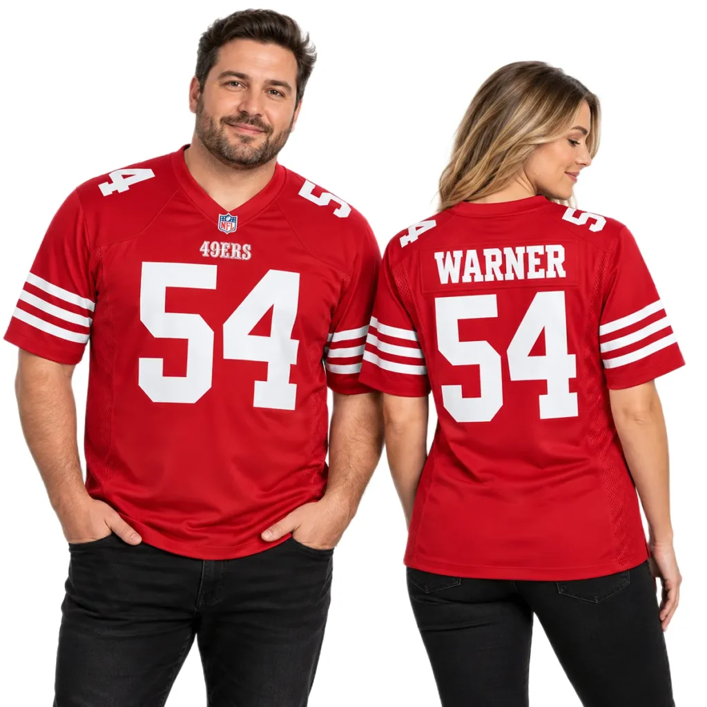 Men's Fred Warner 49ers Jersey Red Limited Fan Style