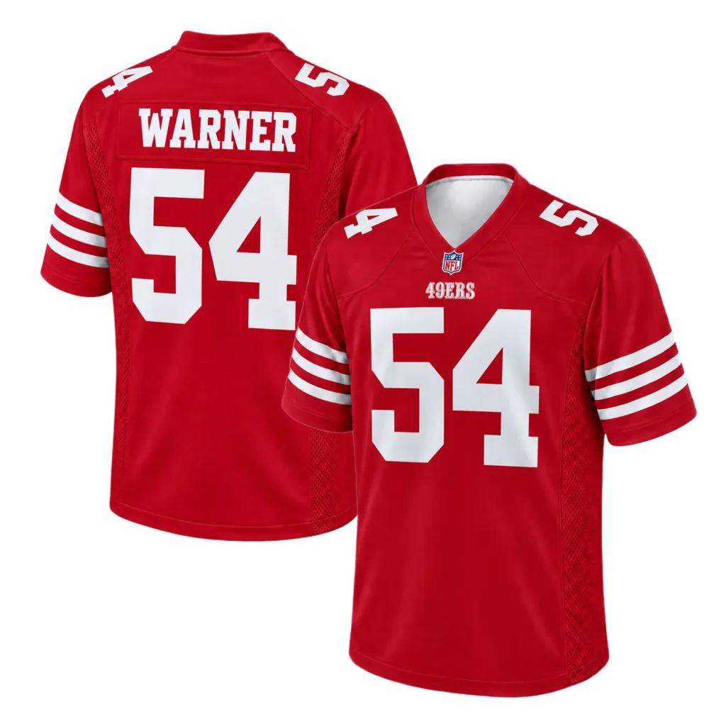 Men's Fred Warner 49ers Jersey Red Limited Fan Style