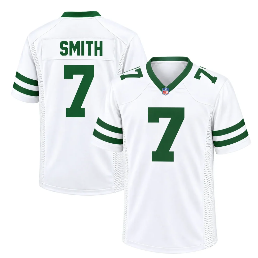 Geno Smith New York Jets White Jersey 2026 Bold Name & Number