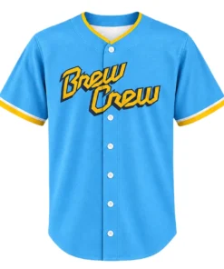 Jackson Chourio Brew Crew Jersey Front View Blue Baseball Shirt