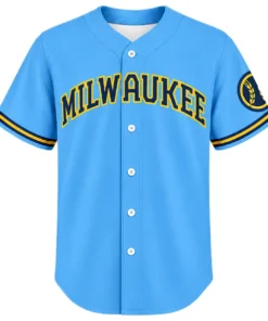 Jackson Chourio Milwaukee Brewers Blue Baseball Jersey Front View