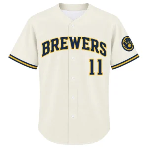 Jackson Chourio Brewers Cream Jersey 2026 Bold Fan Gear
