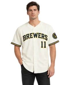 Jackson Chourio Brewers Cream Jersey 2026 Bold Fan Gear