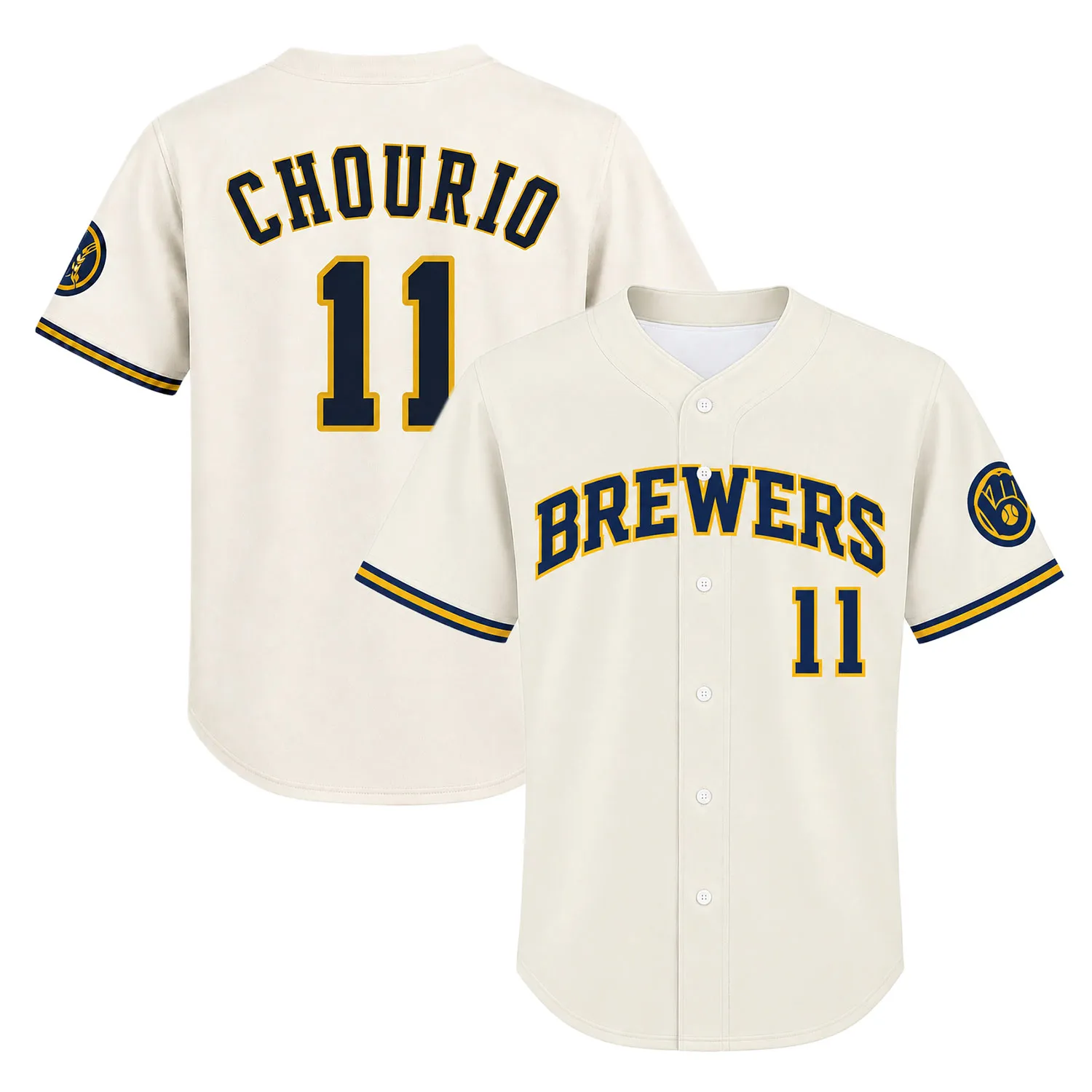 Jackson Chourio Brewers Cream Jersey 2026 Bold Fan Gear