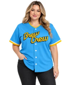 Woman Wearing Jackson Chourio Brew Crew Baseball Jersey