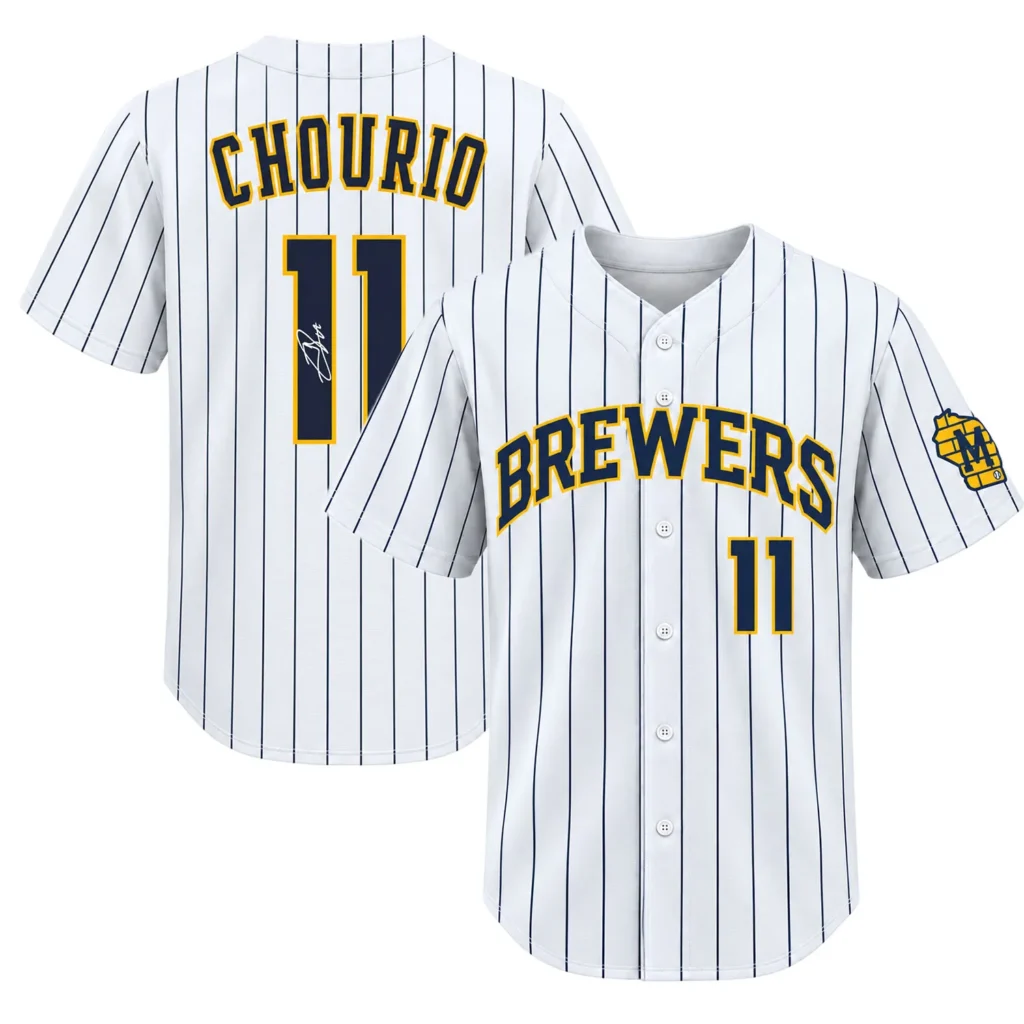 Jackson Chourio Brewers White Jersey 2026 Signature Epic Fan Gear