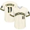 Jackson Chourio Milwaukee Brewers Cream Jersey Signature Exclusive