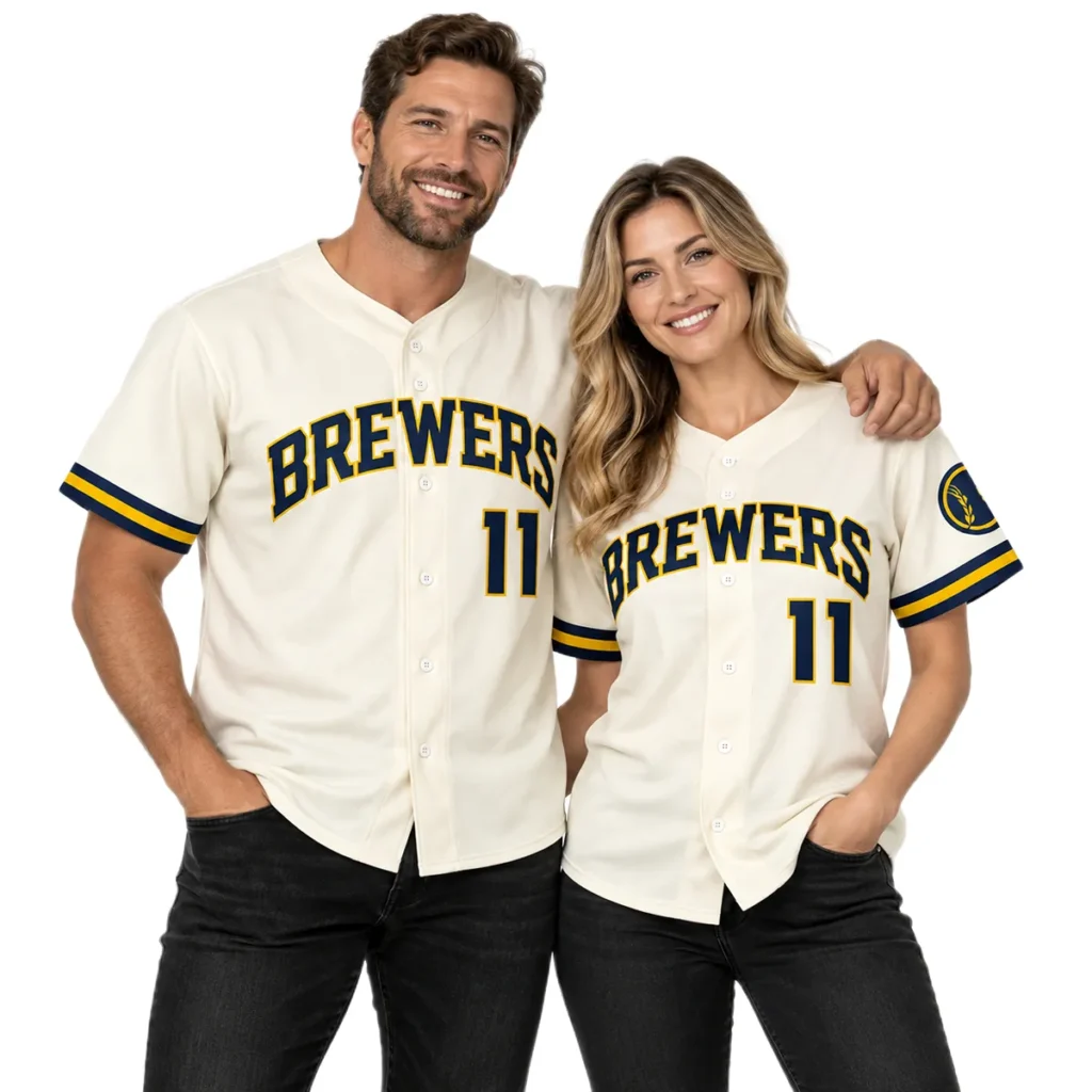 Jackson Chourio Milwaukee Brewers Cream Jersey Signature Exclusive