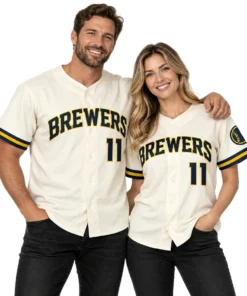 Jackson Chourio Milwaukee Brewers Cream Jersey Signature Exclusive Men-Women