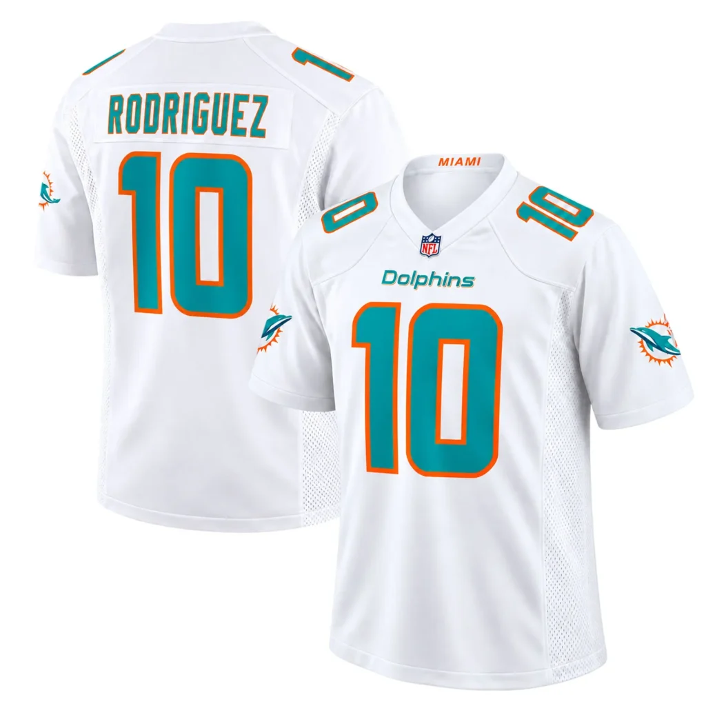Jacob Rodriguez White Miami Dolphins Jersey – Elite Away Style