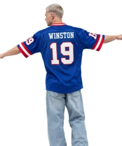 Jameis Winston Giants Blue Jersey 2026 Bold Nam & Number
