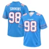 Jeffery Simmons Titans Home Jersey 2026 front and back views with TITANS chest lettering, SIMMONS name and white number 98