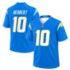Los Angeles Chargers Jersey front and back featuring Herbert number 10 in powder blue