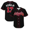 Kid's Atlanta Braves Ronald Acuna Jr. Jersey Bold Black apparel