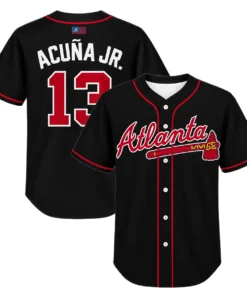 Kid's Atlanta Braves Ronald Acuna Jr. Jersey Bold Black apparel