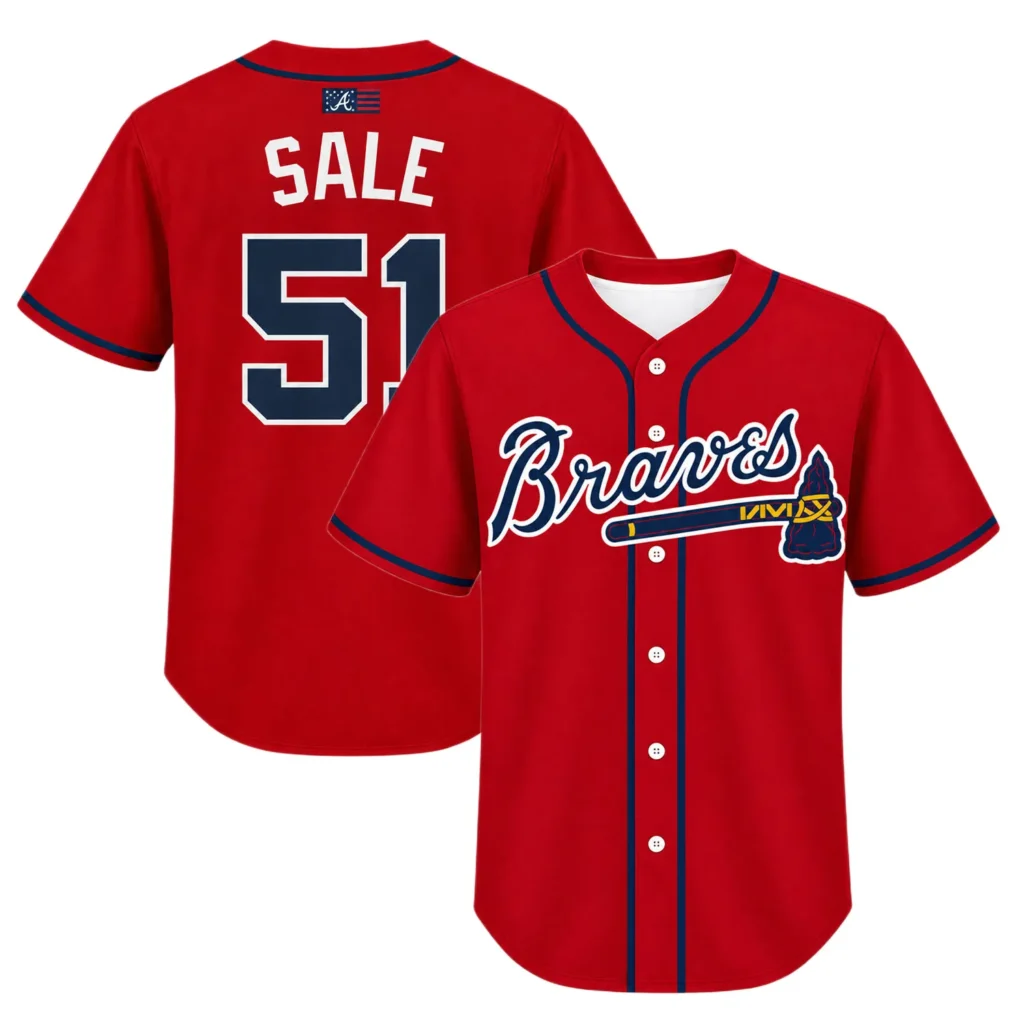 Kid's Chris Sale Braves Jersey Vibrant MLB Baseball