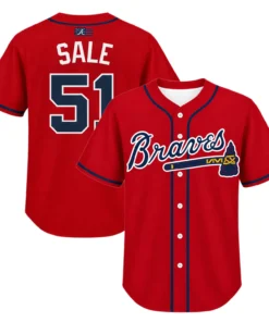 Kid's Chris Sale Braves Jersey Vibrant MLB Baseball
