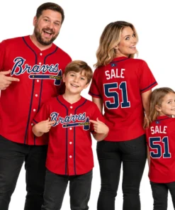 Kid's Chris Sale Braves Jersey Vibrant MLB Baseball