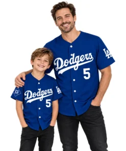 Kid's Freddie Freeman Dodgers Blue Jersey Signature Print Dynamic