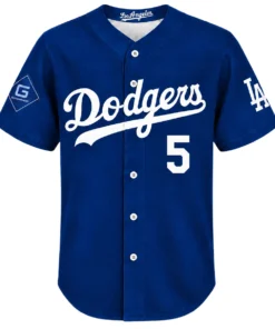 Kid's Freddie Freeman Dodgers Blue Jersey Signature Print Dynamic
