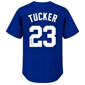 Kid's Kyle Tucker Dodgers Blue Jersey 2026 Signature Print Bold