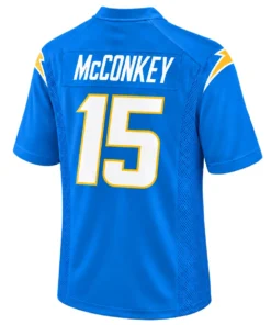 Ladd McConkey Jersey back with McCONKEY name and white number 15