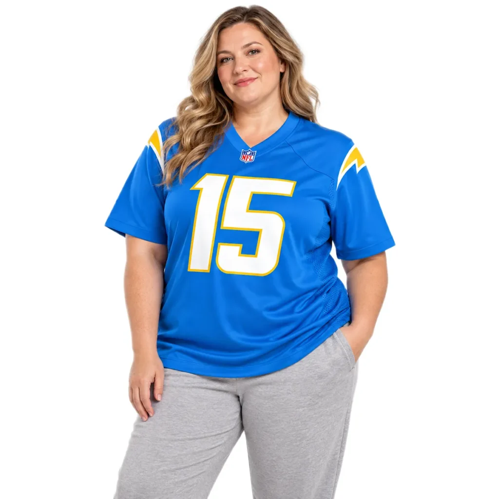 Ladd McConkey Powder Blue Jersey Vibrant Chargers Home Style