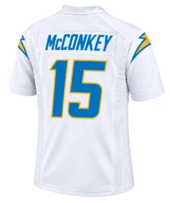 Ladd McConkey Football Jersey back with McCONKEY name and blue number 15