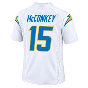 Ladd McConkey Football Jersey back with McCONKEY name and blue number 15