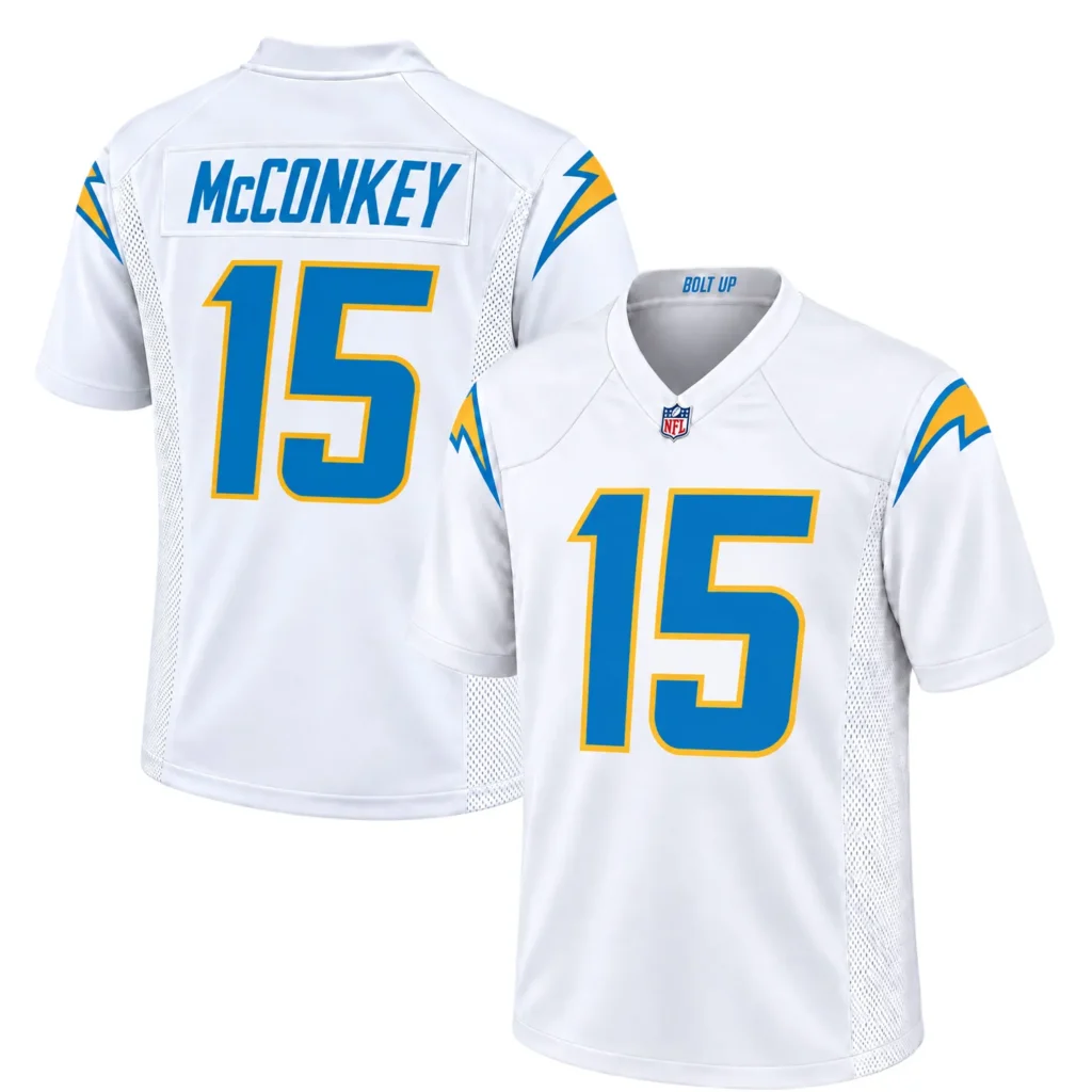 Ladd McConkey White Jersey Dynamic Chargers Away Style