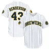Logan Henderson Brewers Home White Jersey 2026 Bold Name & Number