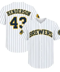 Logan Henderson Brewers Home White Jersey 2026 Bold Name & Number