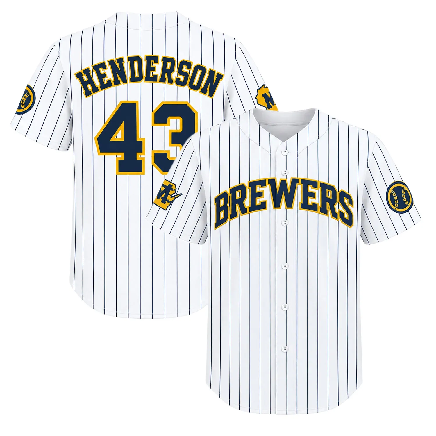 Logan Henderson Brewers Home White Jersey 2026 Bold Name & Number