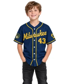 Logan Henderson Brewers Navy Jersey 2026 Bold Fan Apparel