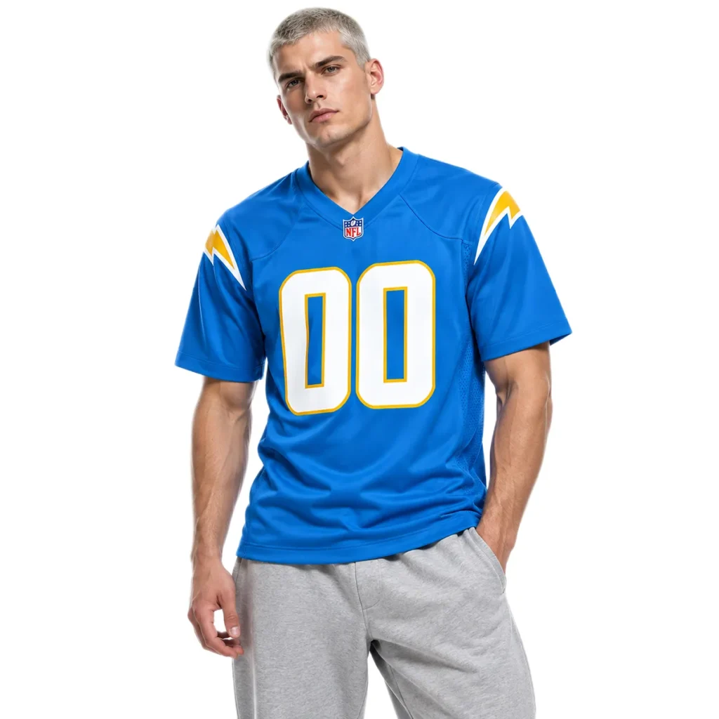 Los Angeles Chargers Blue Jersey Custom Player Bold Home Style