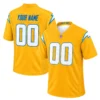 Los Angeles Chargers Gold Jersey front and back with custom name and number